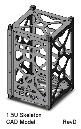 CubeSat Kit 1.5U Skeletonized CAD Model