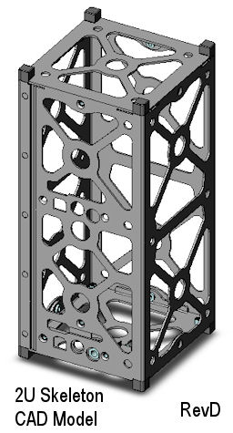CubeSat Kit skeletonized 2U CAD model