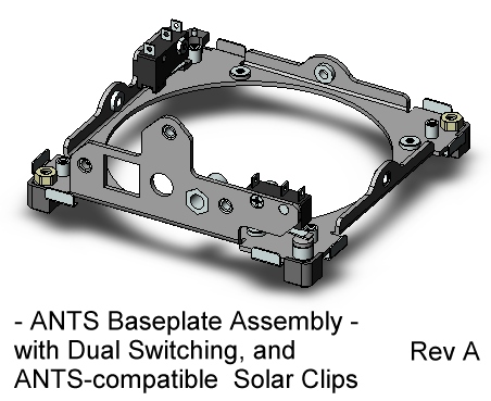 CubeSat Kit Base Plate Assy with dual switches for ANTS antenna