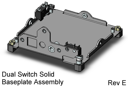 CubeSat Kit Base Plate Assy with dual switches, skeletonized